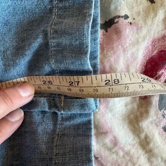 L.L. Bean Lake Washed Pull On Chambray Wide Leg Pant 26W - Picture 6 of 6